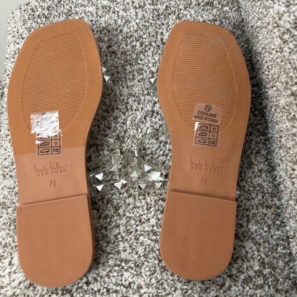 Nicole Miller Coralinne Silver studded sandals - Picture 2 of 2